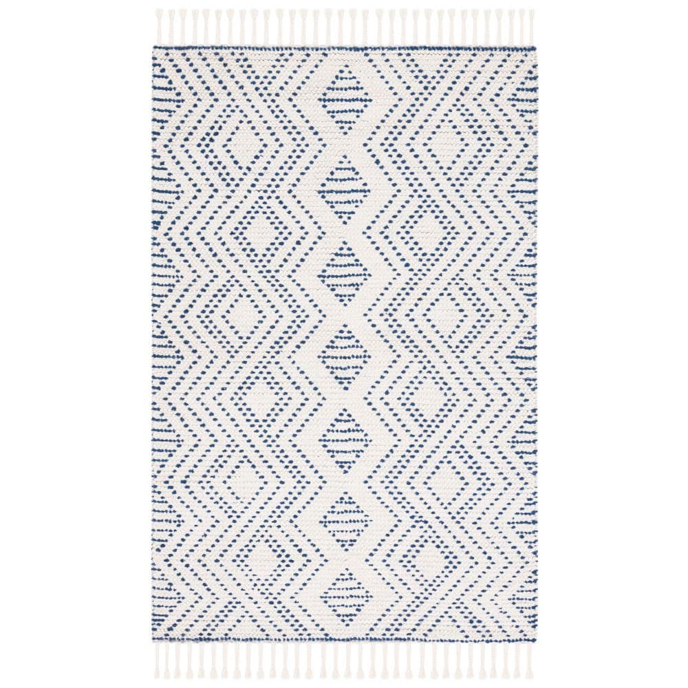 Natura 5 ft. x 8 ft. Ivory/Blue Diamond Striped Zig-Zag Area Rug price history on PriceWatchPro
