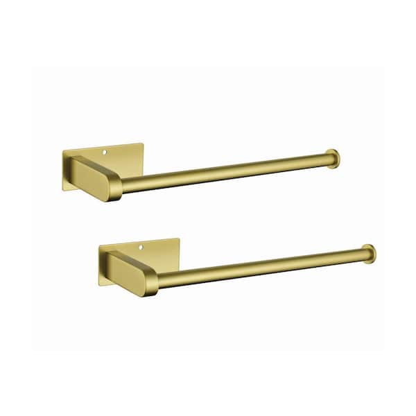2-Pieces Bath Hardware Set with Towel Bar/Toilet Paper Holder in Brushed Gold