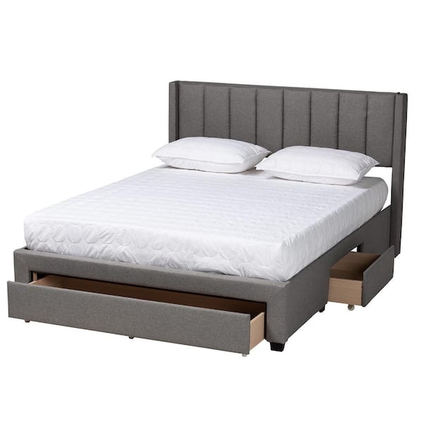 Baxton Studio Coronado Gray Wood Frame Queen Platform Bed 224