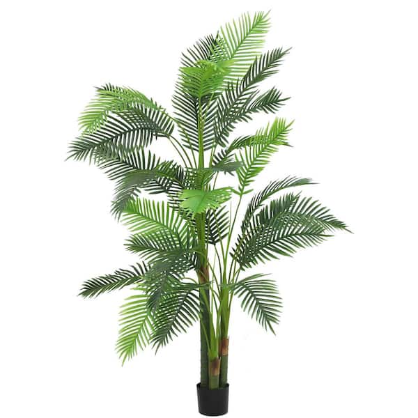 Unbranded The Mod Greenhouse 78 " Artificial Paradise Palm Tree in Black Matte Planter's Pot