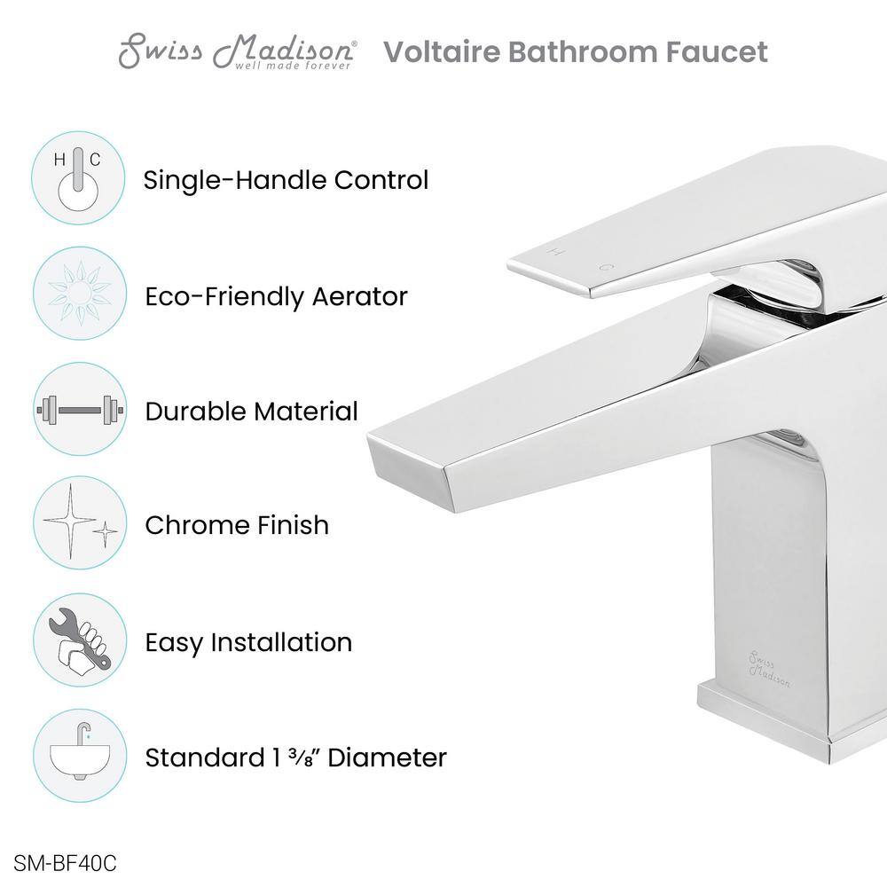 Voltaire Modern Elegance Chrome Single-Handle Bathroom Faucet