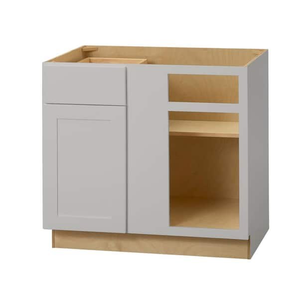 Hampton Bay Avondale 36 in. W x 24 in. D x 34.5 in. H Ready to Assemble Plywood Shaker Blind Corner Kitchen Cabinet in Dove Gray