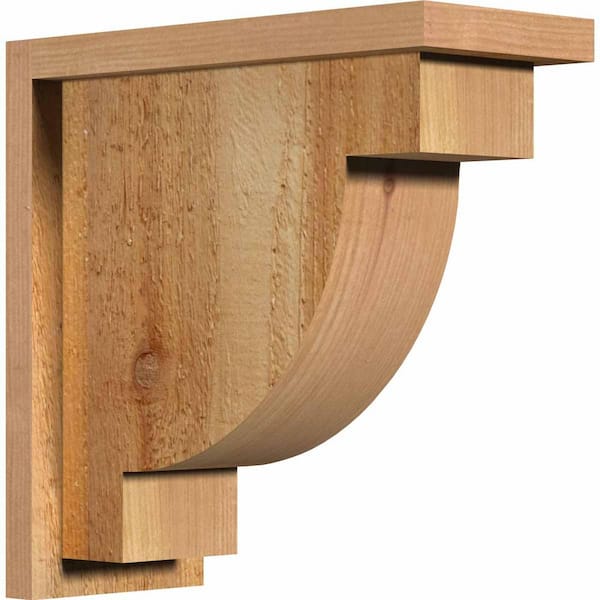Ekena Millwork 6 in. x 14 in. x 14 in. Western Red Cedar Alpine Rough Sawn Corbel with Backplate