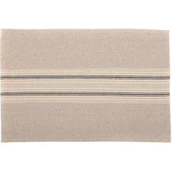 VHC BRANDS Sawyer Mill 12 in. W x 18 in. L Beige/Creme Dark Creme Charcoal Grey Cotton Placemat (Set of 6)
