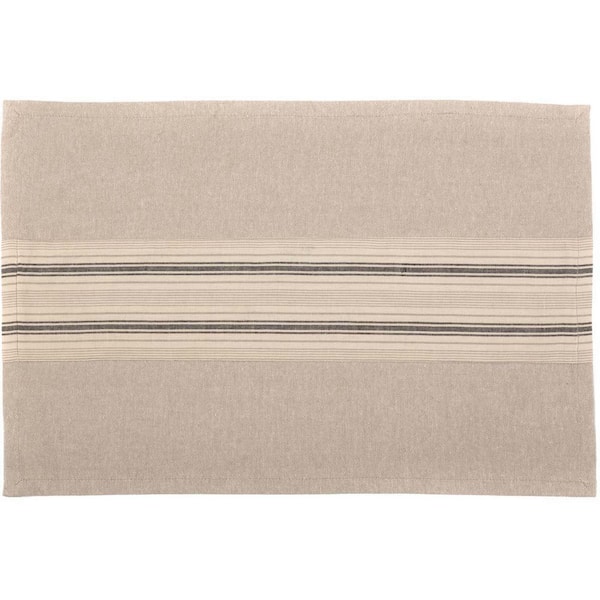 VHC BRANDS Sawyer Mill 12 in. W x 18 in. L Beige/Creme Dark Creme Charcoal Grey Cotton Placemat (Set of 6)
