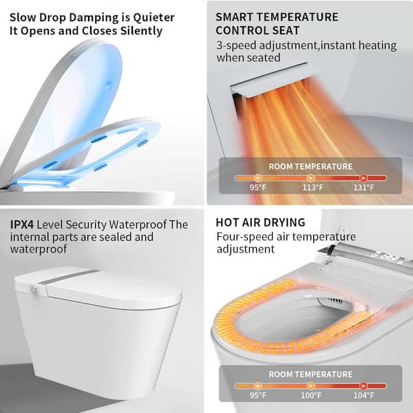 UPIKER 1.06 GPF Smart Toilet with Heated Seat and Auto Flush