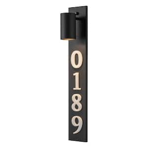 Black Dusk to Dawn Hardwired Outdoor Wall Lantern Sconce with Optional Door Numbers and Bulb Included