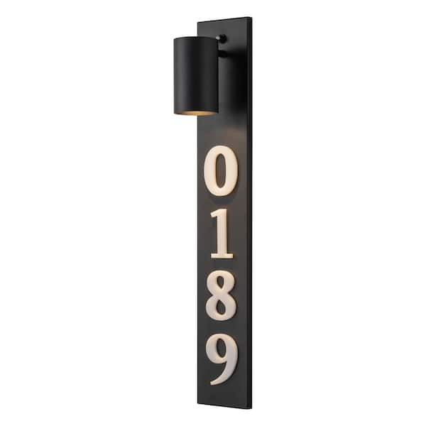 Black Dusk to Dawn Hardwired Outdoor Wall Lantern Sconce with Optional Door Numbers and Bulb Included