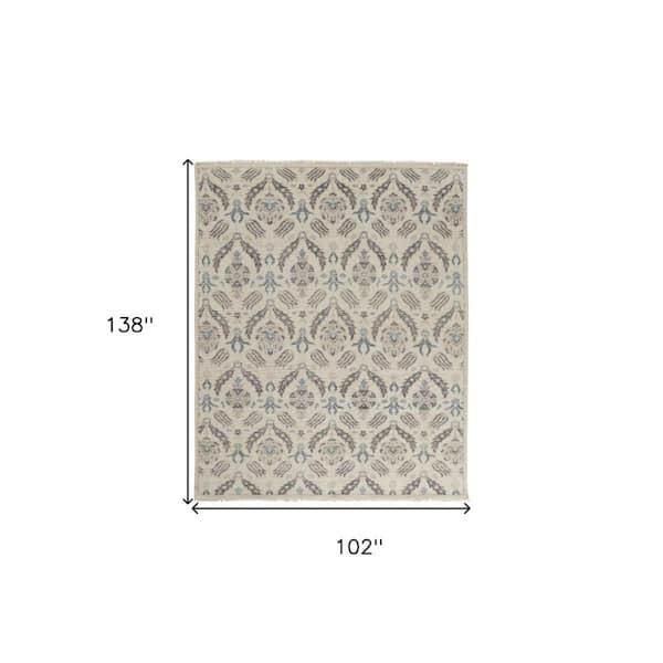 2 ft. x 8 ft. Gray, Ivory Floral Area Rug