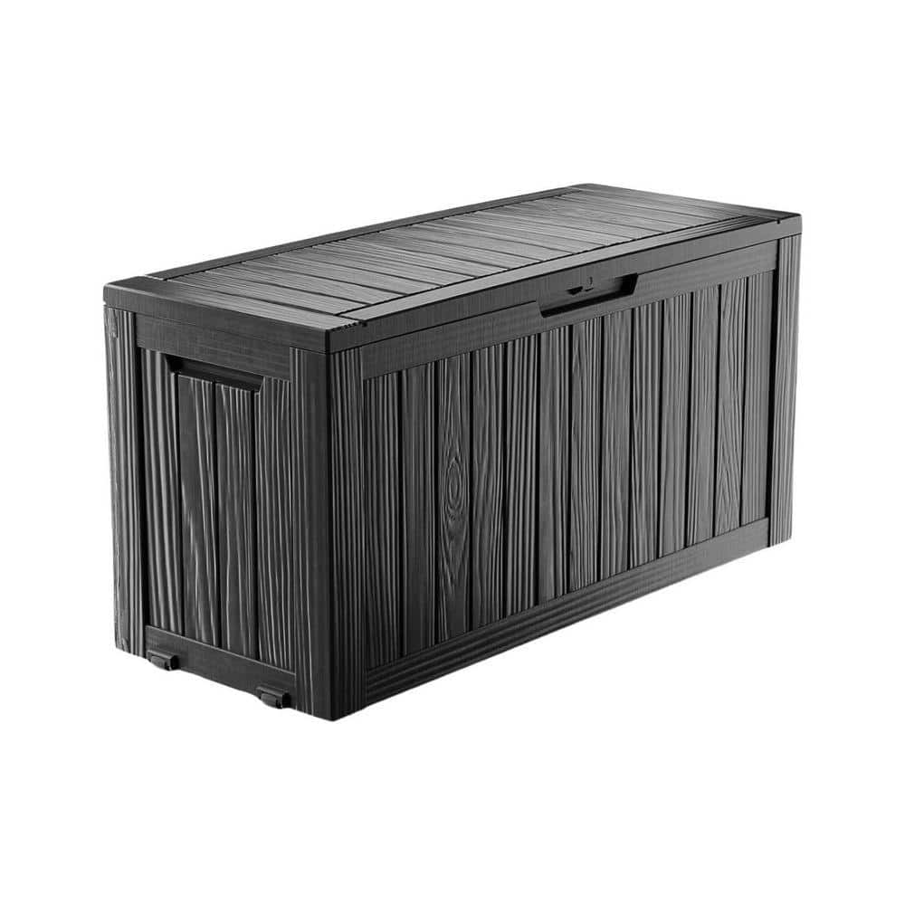 45.9 in. W x 18.4 in. D x 22.9 in. H Waterproof Black Resin Outdoor Storage Cabinet for Patio Cushions Garden Tools price history on PriceWatchPro