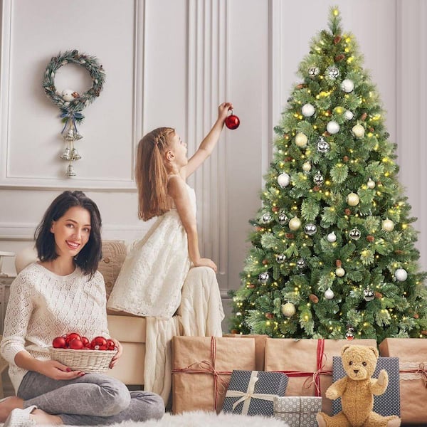 AUTMOON 5 ft. Artificial Christmas Tree, Prelit X-mas Tree with