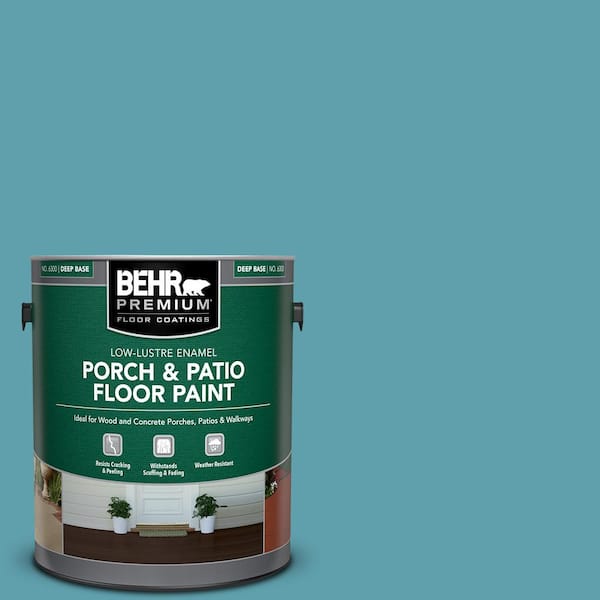 1 gal. #BIC-53 Turquoise Low-Lustre Enamel Interior/Exterior Porch and Patio Floor Paint