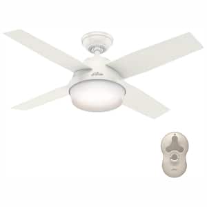 Dempsey 44 in. LED Indoor Fresh White Ceiling Fan with Universal Remote