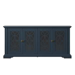 59.5 in. Fontana Blue TV Stand Fits TV's up to 65 in. with Adjustable Shelves