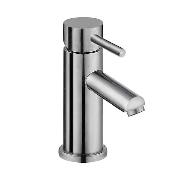 Low Arc Spout Single Handle Single Hole Bathroom Faucet in Brushed Nickel