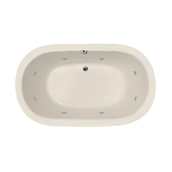Hydro Systems Concord 74 in.  Acrylic Oval Drop-In Whirlpool Bathtub in Biscuit