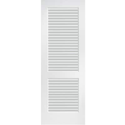 30 in. x 80 in. Primed Composite MDF Full Louver Over Louver Interior Door Slab