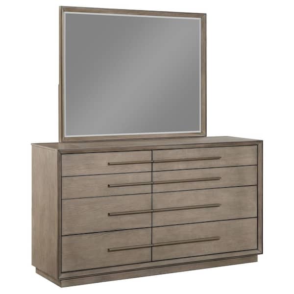 Durango Taupe Oak 8-drawer 70 in. Dresser with Mirror