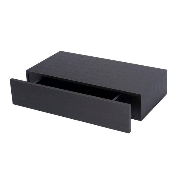 Wallscapes Shelf With Drawer 19 In X 9 875 Floating Ebony Modern Decorative 1128684 The Home Depot - Wall Mounted Floating Shelf With Drawer