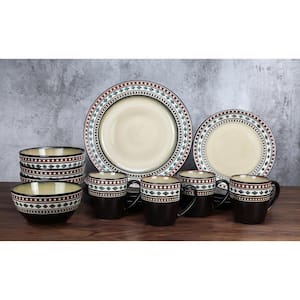 16-Piece Casual Neutral Stoneware Dinnerware Set (Service for 4)