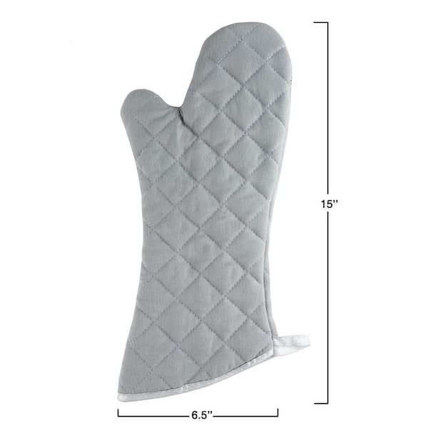 Lavish Home Quilted & Flame with Heat Resistant Oven Mitt Pot Holder Set - Black