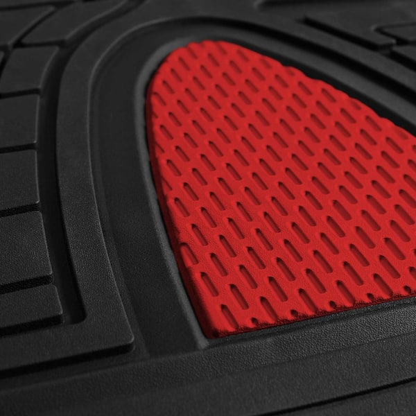 FH Group Red 4-Piece Premium Liners Tall Channel Trimmable Rubber Car Floor  Mats - Full Set DMF11311RED - The Home Depot