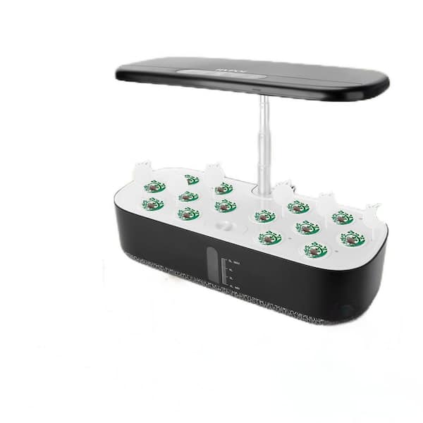 14-Pods Large Hydroponics Growing System with LED Grow Light, Seed Starter Kit Accessory with 3 Auto-Timers, Black