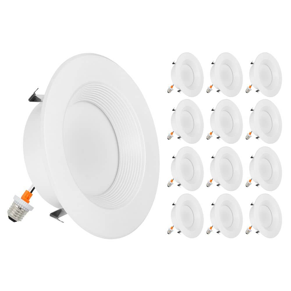 Maxxima 12pack 4in 5 CCT Retrofit Recessed LED Downlight w/E26