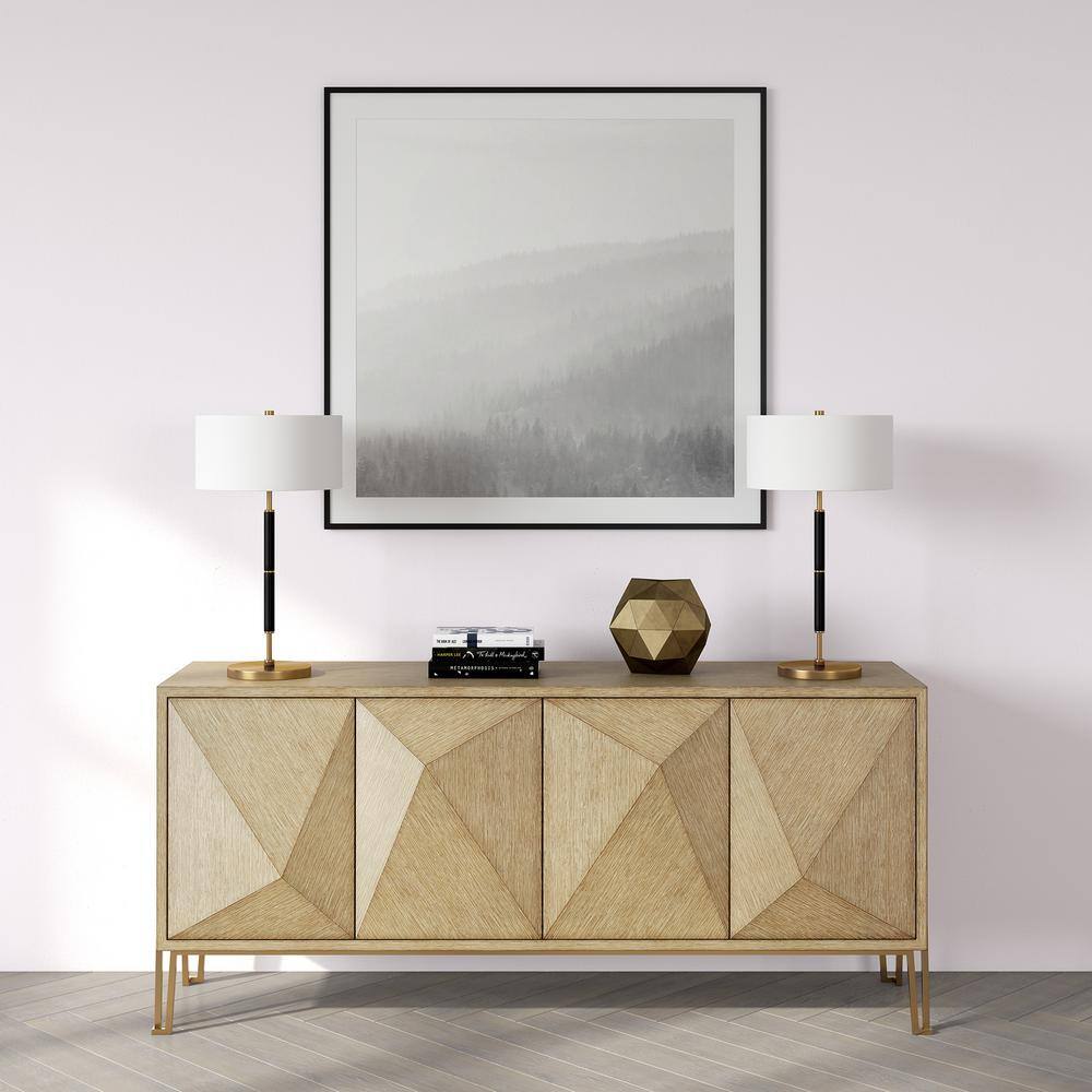 Simone 25" Brass and Black Two-Tone Industrial Table Lamp