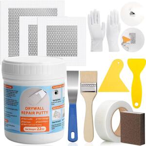 NVNOO Drywall Repair Kit with 8.5 oz. White Wall Repair Putty and ...