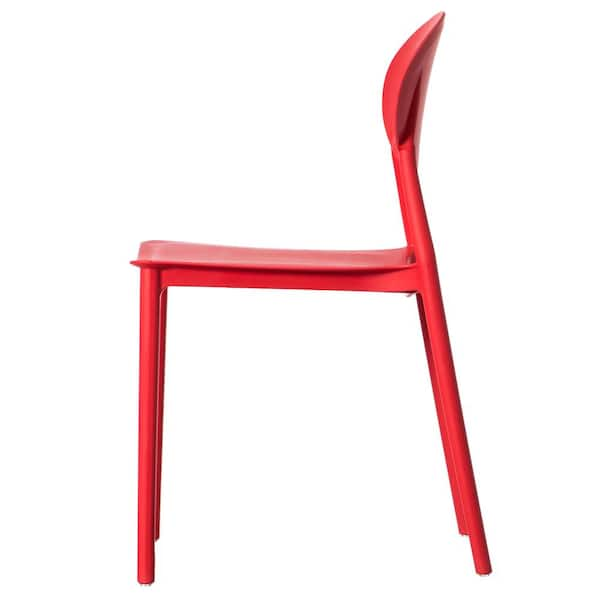 red colour plastic chair