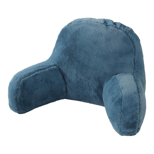 Greendale Home Fashions Faux Fur Kerry Blue 28 in. x 17 in. Bed Rest Pillow