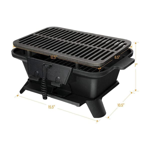 Alpulon Black 4-Burner Outdoor Foldable Propane GAS Grill with Wheels