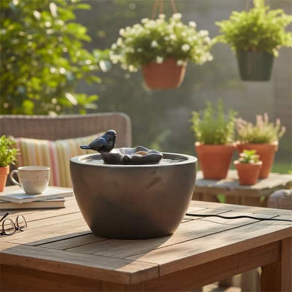 Bird on Leaf Indoor Waterfall Fountain with Pump YNLIN288 - The