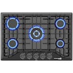 30 in. NG/LPG Convertible Gas Cooktop in Porcelain Enamel with 5-Burners