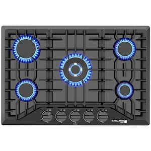 30 in. NG/LPG Convertible Gas Cooktop in Porcelain Enamel with 5-Burners