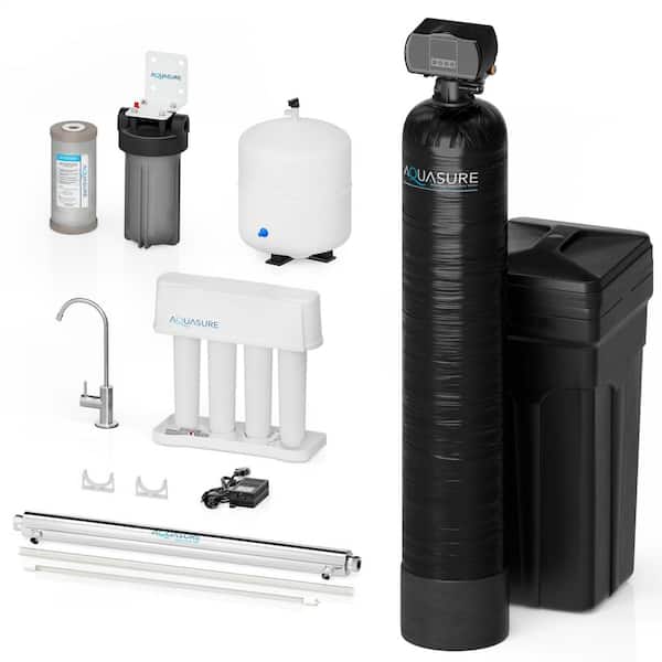 AQUASURE Signature Series 48,000 grain Water Softener with 12GPM Quantum UV Sterilizer plus 75GPD Reverse Osmosis System