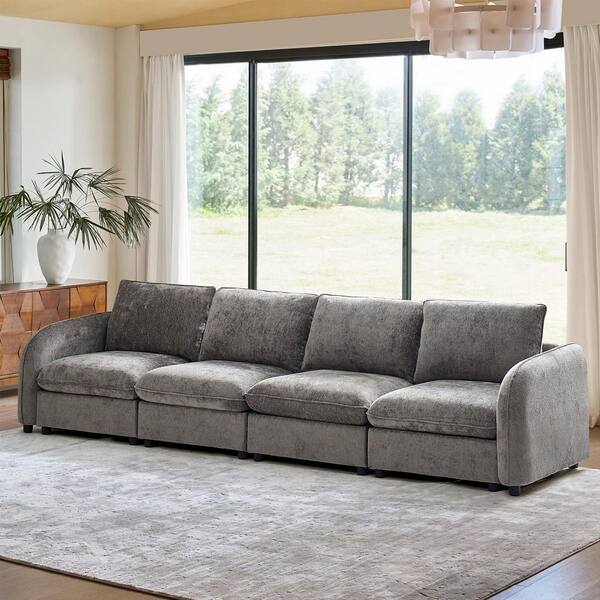 JAYDEN CREATION Felix 136 in. 3-piece Polyester Sectional Sofa in