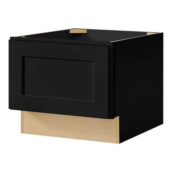 Avondale 18 in. W x 16.5 in. H x 24 in. D Ready To Assemble Plywood Shaker Bench Base in Raven Black