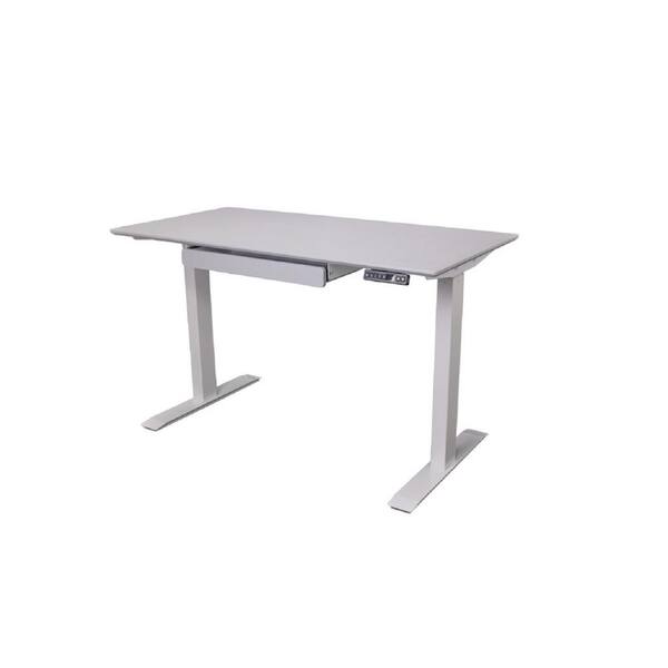 Motionwise 48 in. Rectangular Gray 1Drawer Bamboo Surface Standing