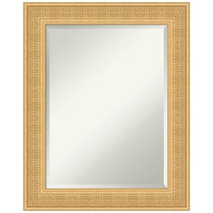 Trellis Gold 23.75 in. x 29.75 in. Beveled Traditional Rectangle Wood Framed Wall Mirror in Gold