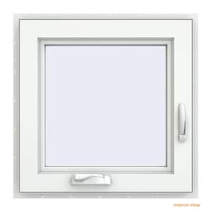 24 in. x 24 in. V-4500 Series Bronze FiniShield Vinyl Right-Handed Casement Window with Fiberglass Mesh Screen