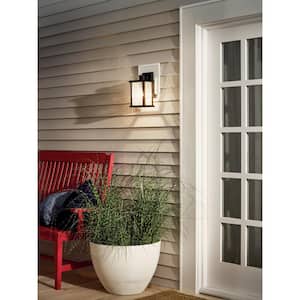 Marimount 11 in. 1-Light Black Outdoor Hardwired Wall Lantern Sconce with No Bulbs Included (1-Pack)
