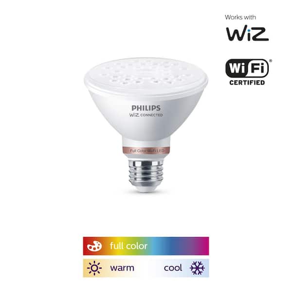 65-Watt Equivalent BR30 LED Smart Wi-Fi Color Changing Light Bulb Powered  by WiZ with Bluetooth (1-Pack)