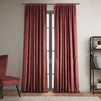 Crimson Rust Velvet Rod Pocket Blackout Curtain - 50 in. W x 84 in. L (1 Panel)