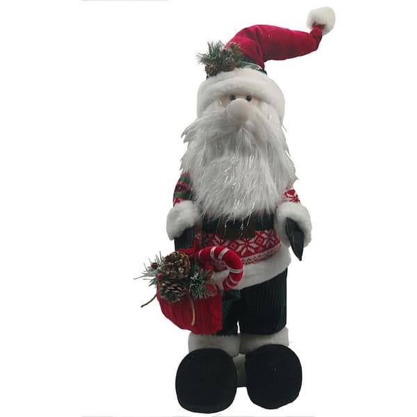 Christmas Time 32 in. Christmas Plush Santa with Candy Cane