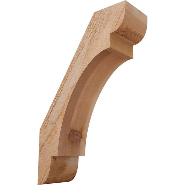 Ekena Millwork 6"W x 16"D x 24"H Olympic Rough Sawn Knee Brace, Western Red Cedar