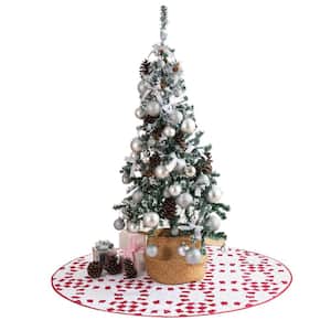48 in. Holiday Ring Polyester Microfiber Quilted Tree Skirt