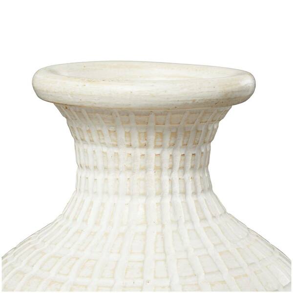 Litton Lane 23 in. Cream Textured Ceramic Geometric Litton Lane 23 in. Cream Textured Ceramic Geometric