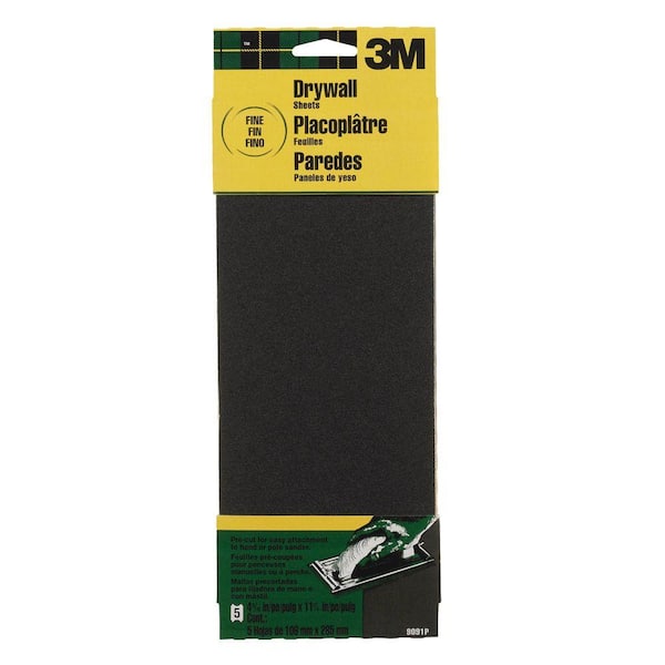 3M 4-3/16 in. x 11-1/2 in. Fine Grit, Drywall Sanding Sheets ((5 Sheets/Pack)(Case of 20))